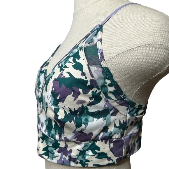 Joylab Women's Purple Green Printed Mesh Trim Light Support Sports Bra Size XL - Picture 8 of 10